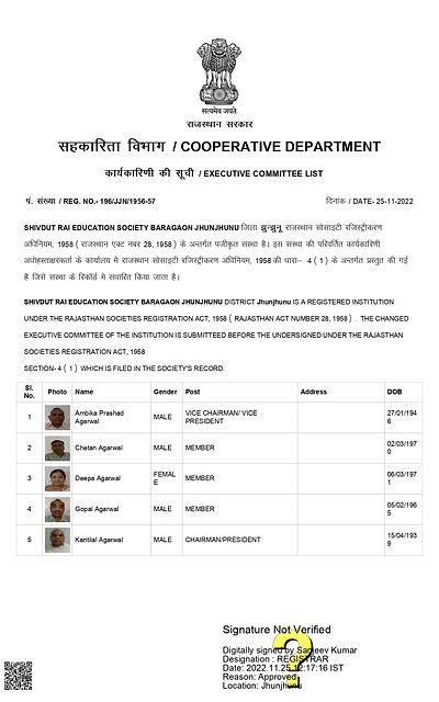 Shivdut Rai Education Society Executive Committee List1